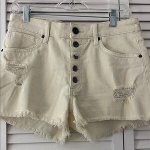 Kut from the Kloth Cream Button-Fly Jean Shorts